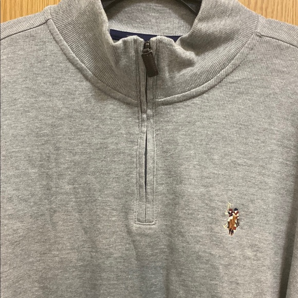 U.S. Polo Assn. Gray Zip Up Sweater with Stand-Up Collar size 3x - Picture 3 of 8